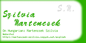 szilvia martencsek business card